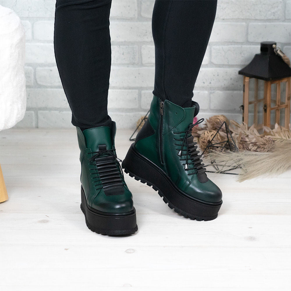 Ghete dama verzi, 708, din piele naturala | Paul Style