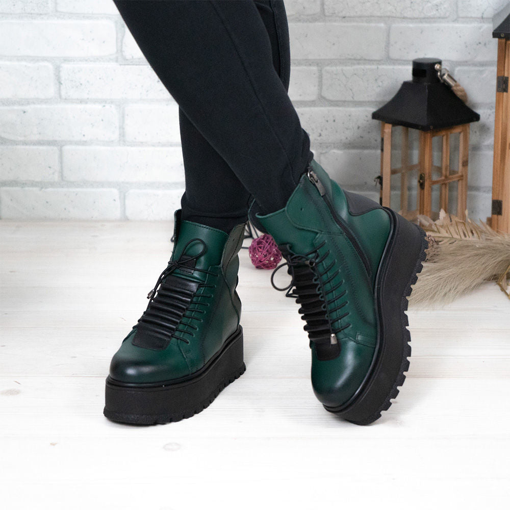 Ghete dama verzi, 708, din piele naturala | Paul Style