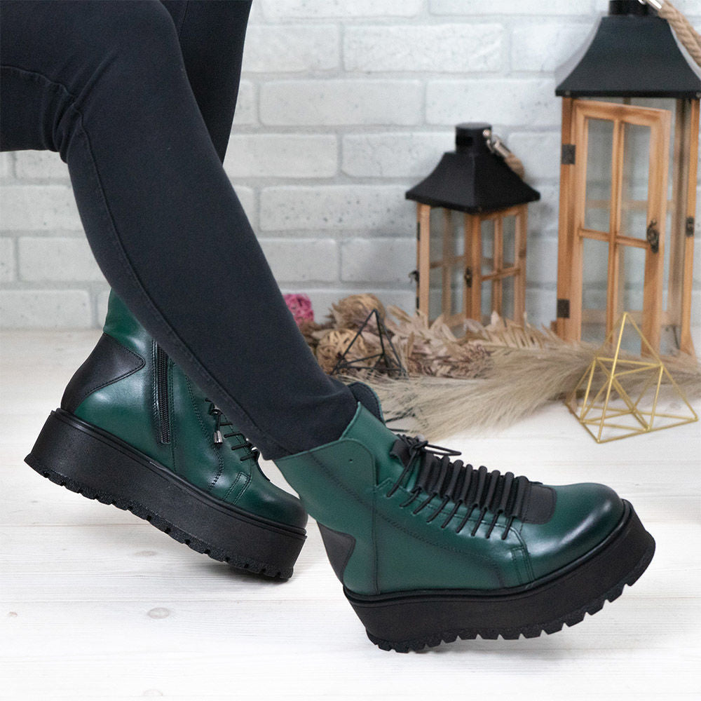 Ghete dama verzi, 708, din piele naturala | Paul Style