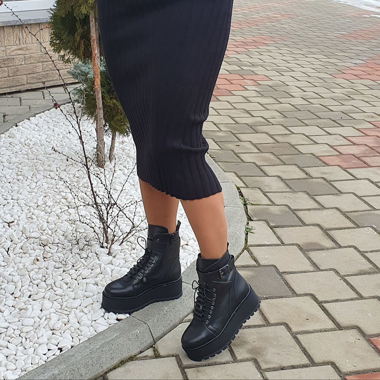 Ghete Dama din Piele Naturala, Culoare negru, Cod 789 | Paul Style