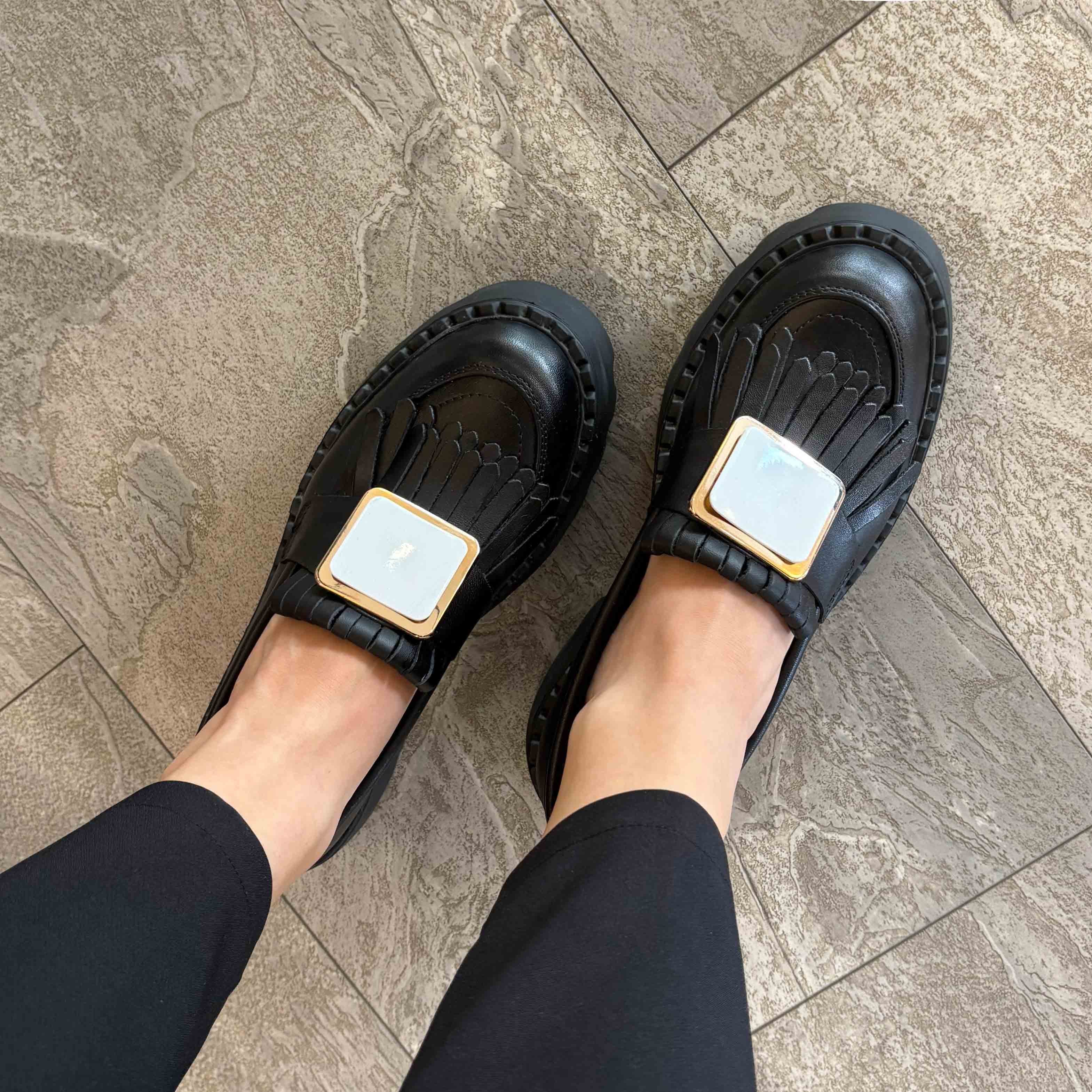 Mocasini dama negru, 139, din piele naturala