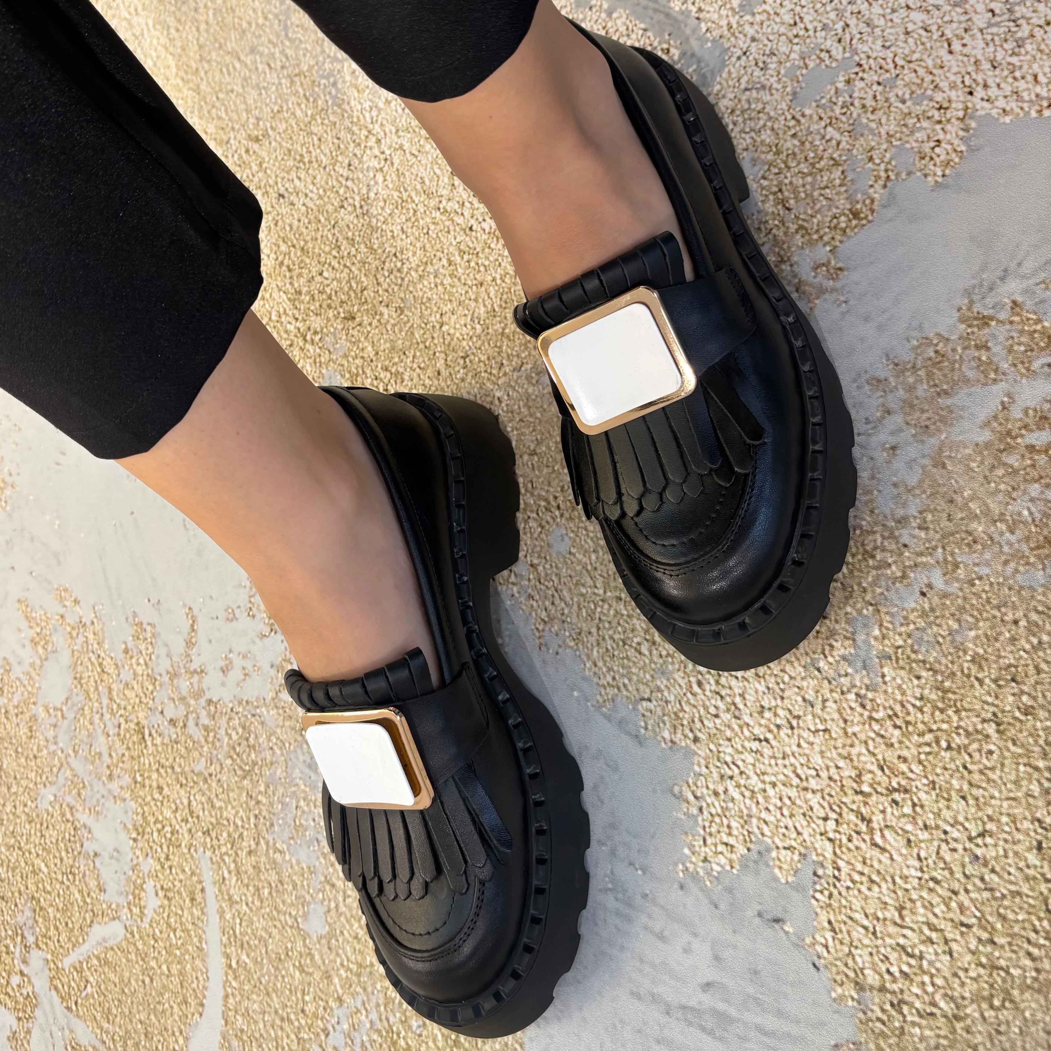 Mocasini dama negru, 139, din piele naturala