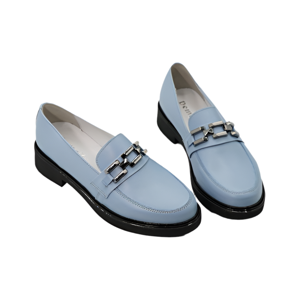 Mocasini damă din piele naturală albastri 149 | Paul Style