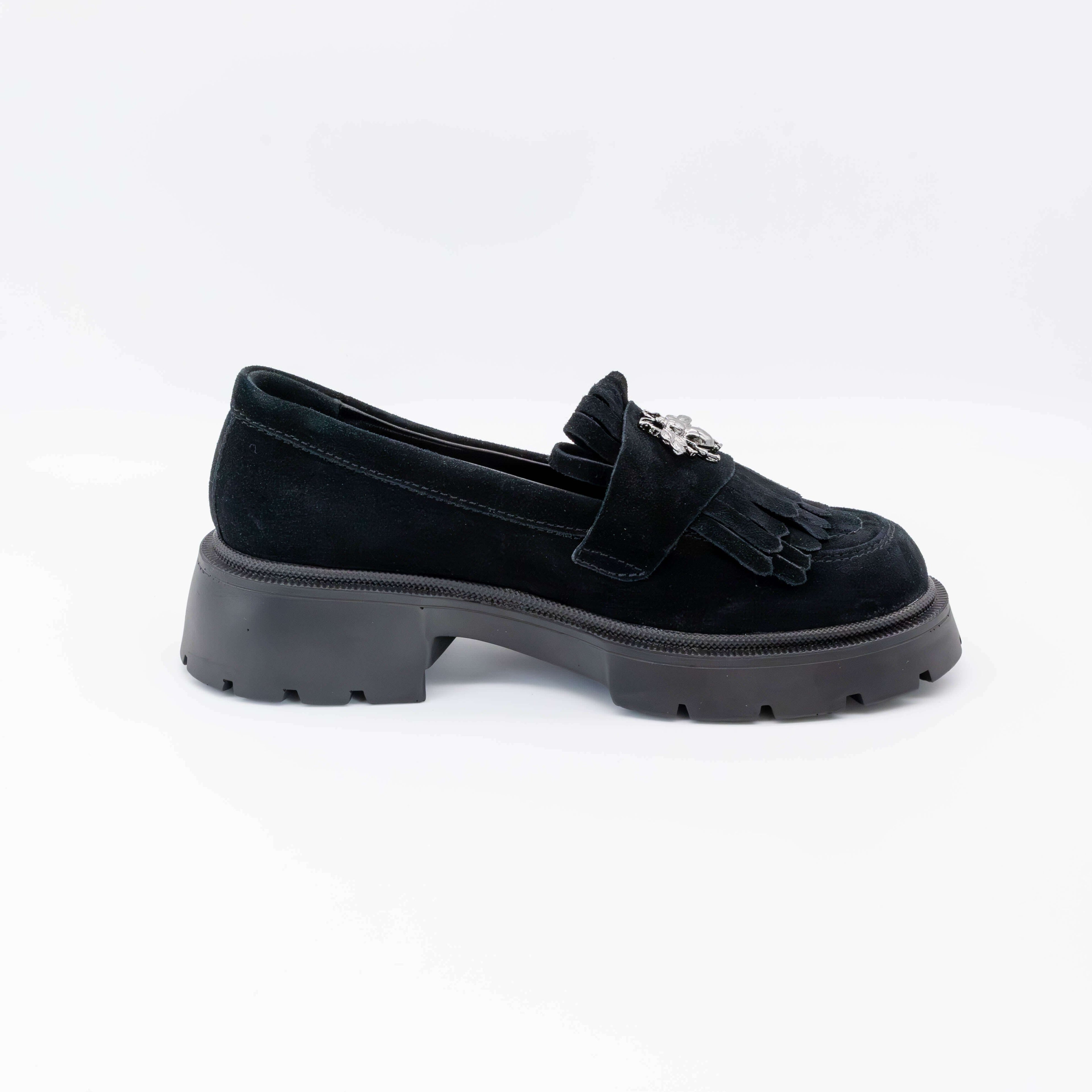 Mocasini dama negru velur, 131, din piele naturala | Paul Style