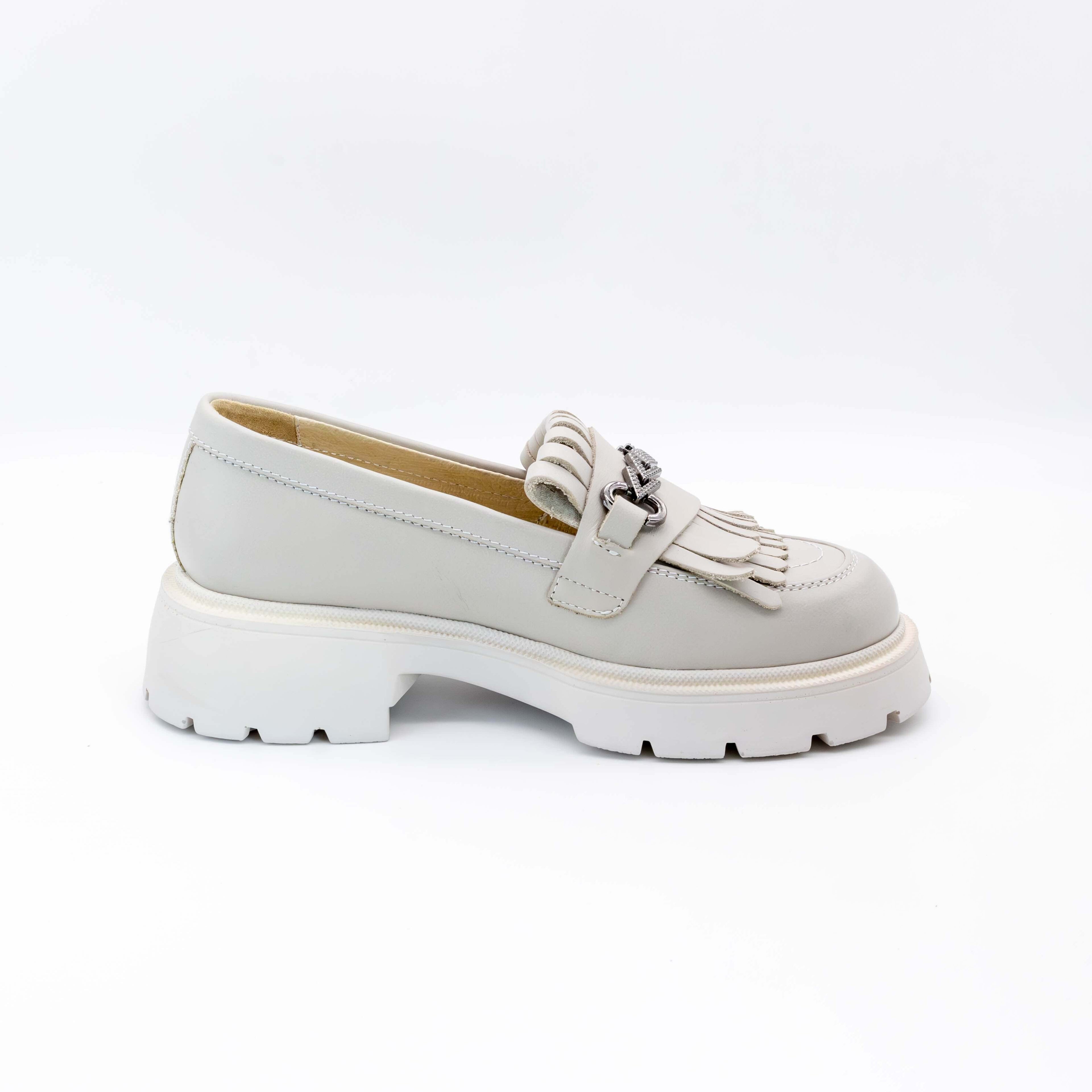 Mocasini dama alb, 135, din piele naturala | Paul Style