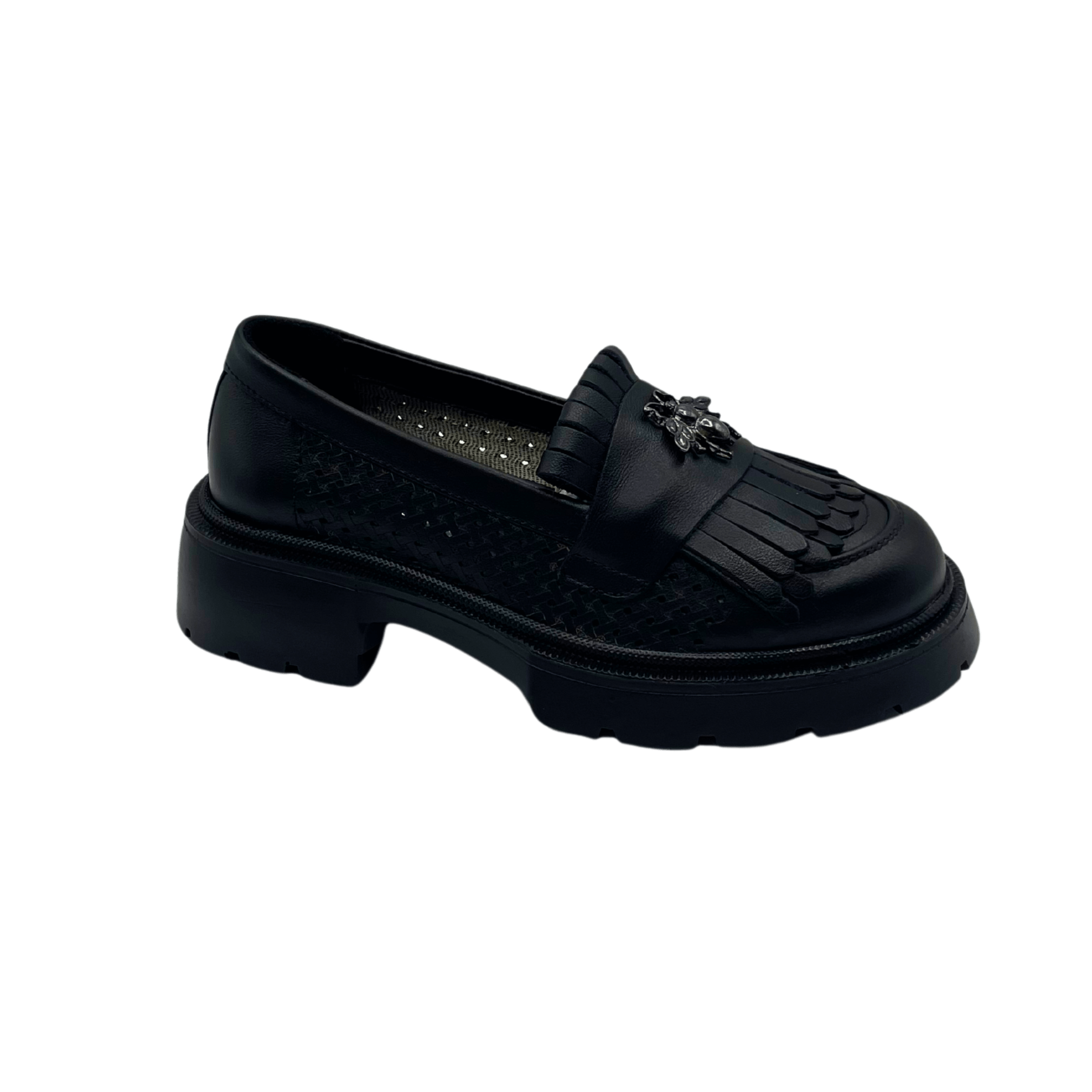 Mocasini dama negri, 131, din piele naturala perforata cu laserul | Paul Style