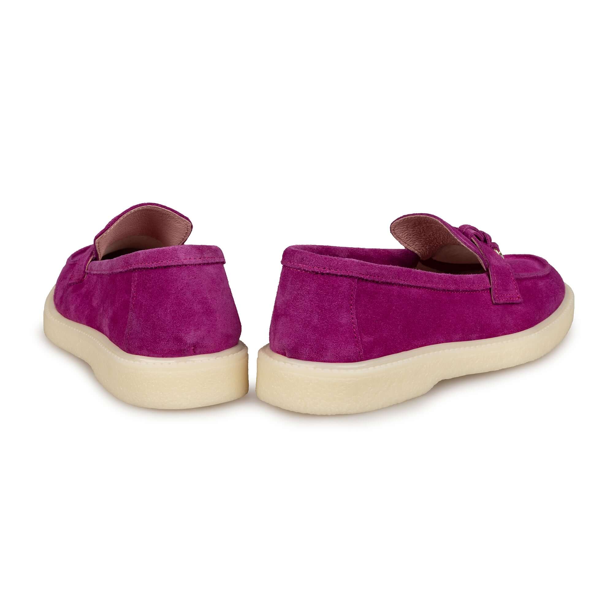 Pantofi casual dama din piele Naturala magenta Model 134 | Paul Style