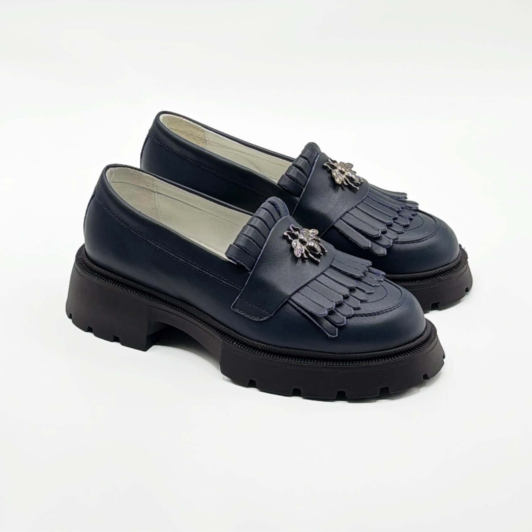 Mocasini dama bleumarin, 131, din piele naturala | Paul Style