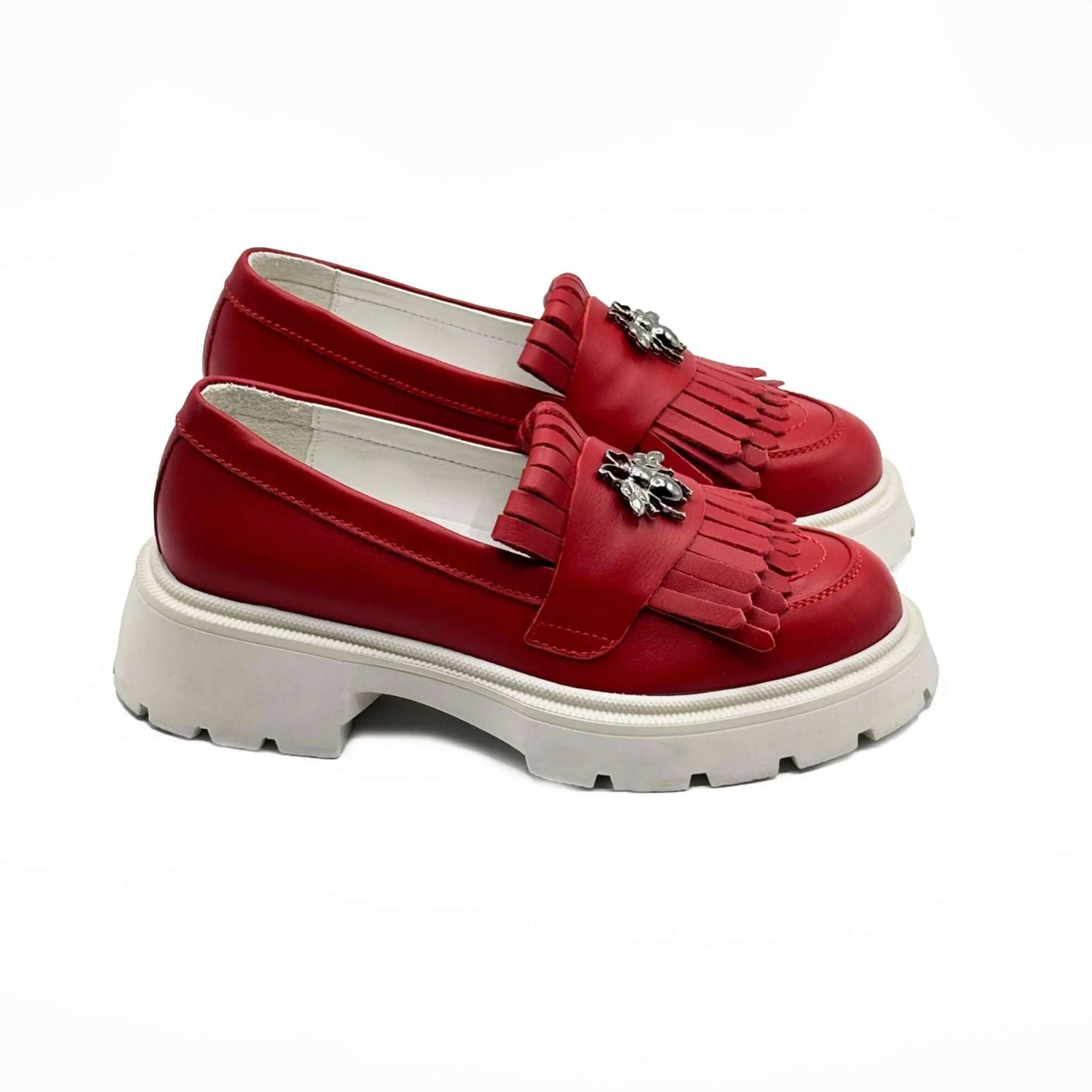 Mocasini dama rosii, 131, din piele naturala | Paul Style