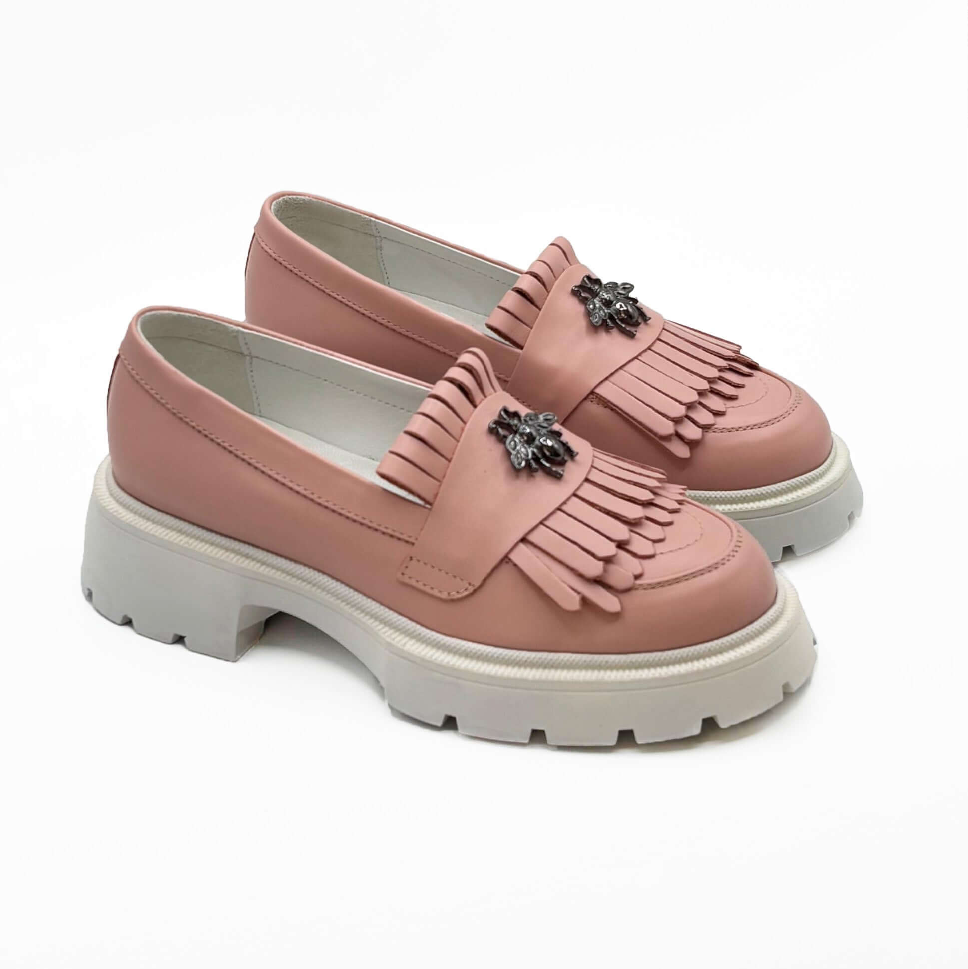 Mocasini dama roz, 131, din piele naturala | Paul Style