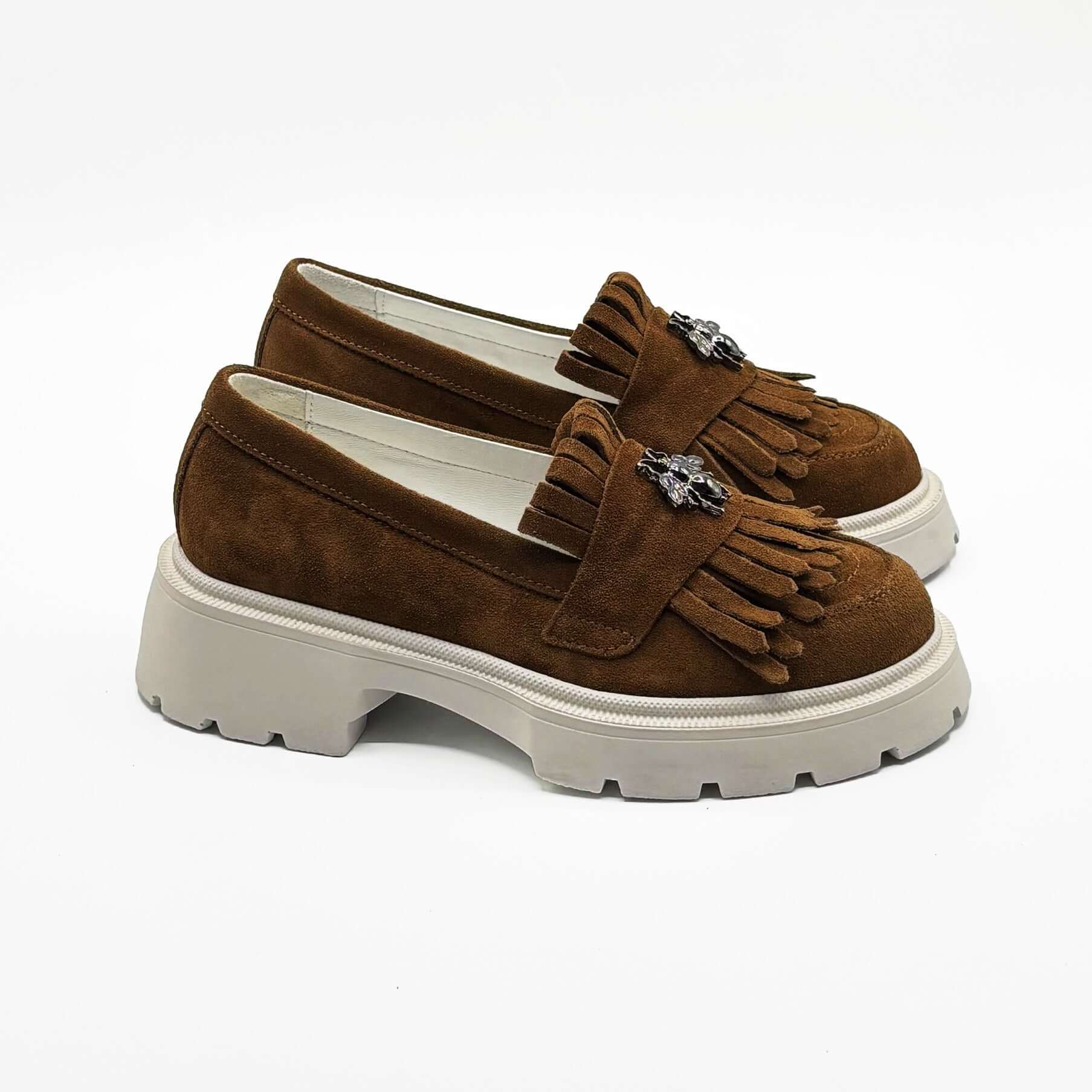 Mocasini dama maro, 131, din piele intoarsa | Paul Style