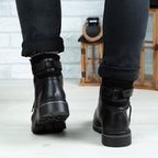 Ghete Barbati din Piele Naturala, Culoare negru, Cod 517 | Paul Style
