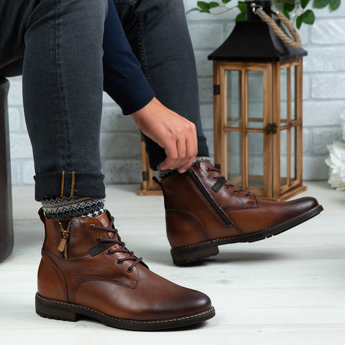 Ghete Barbati din Piele Naturala, Culoare maro, Cod 850 | Paul Style