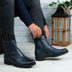 Ghete Barbati din Piele Naturala, Culoare albastru, Cod 880 | Paul Style