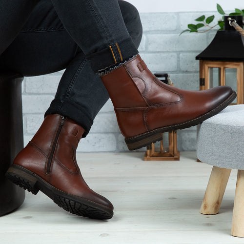 Ghete Barbati din Piele Naturala, Culoare maro, Cod 880-M | Paul Style