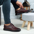 Pantofi casual bărbați piele naturală 558g visiniu | Paul Style