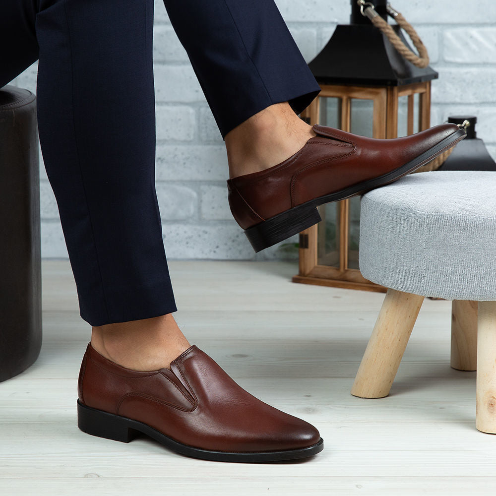 Pantofi eleganti, 300, din piele naturala Negru | Maro | Paul Style