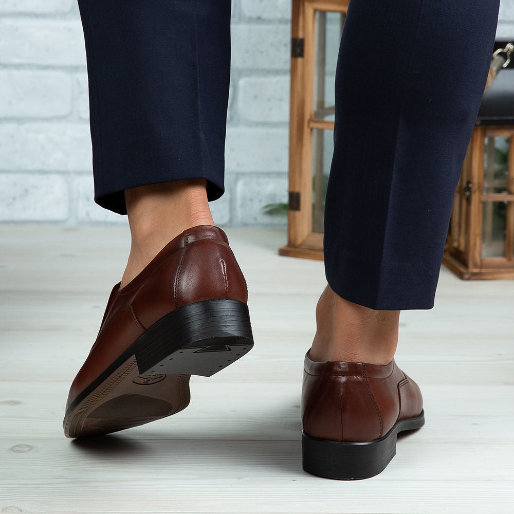 Pantofi eleganti, 300, din piele naturala Negru | Maro | Paul Style