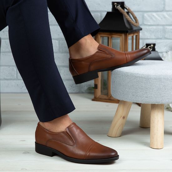 Pantofi eleganți bărbați din piele naturală 301 Negru / Maro | Paul Style
