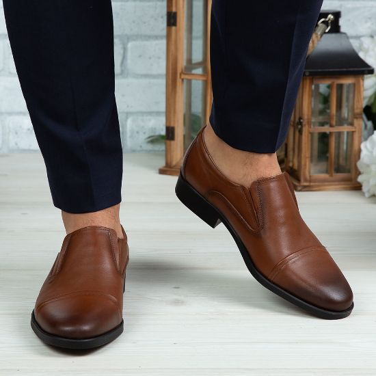 Pantofi eleganți bărbați din piele naturală 301 Negru / Maro | Paul Style