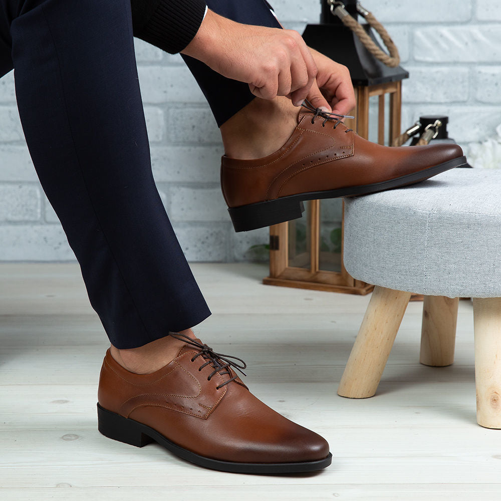 Pantofi eleganti, 308, din piele naturala Negru | Maro | Paul Style