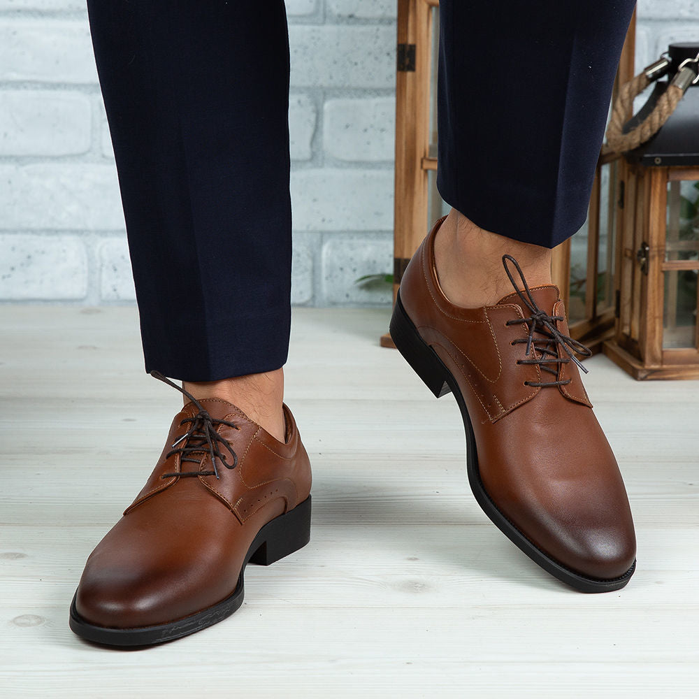 Pantofi eleganti, 308, din piele naturala Negru | Maro | Paul Style