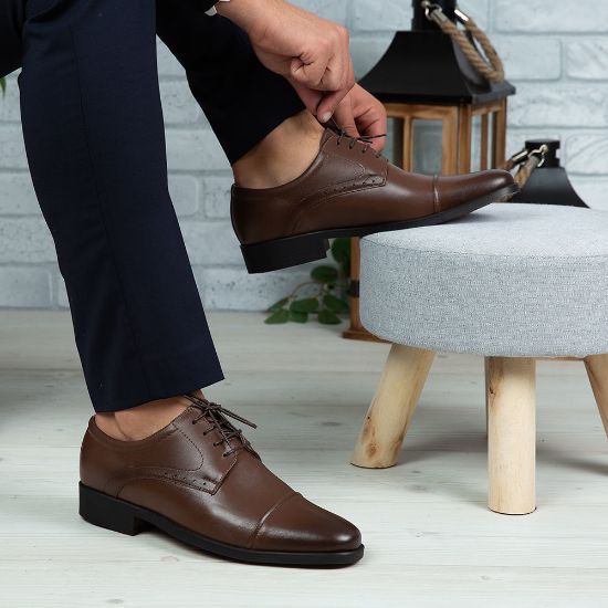 Pantofi eleganți bărbați din piele naturală 309 Maro / Negru | Paul Style
