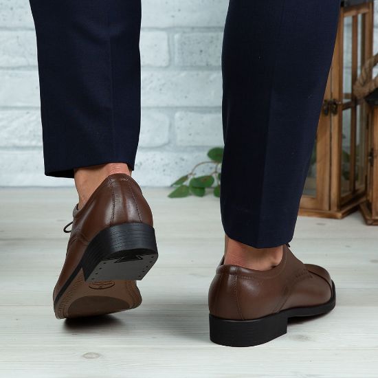 Pantofi eleganți bărbați din piele naturală 309 Maro / Negru | Paul Style