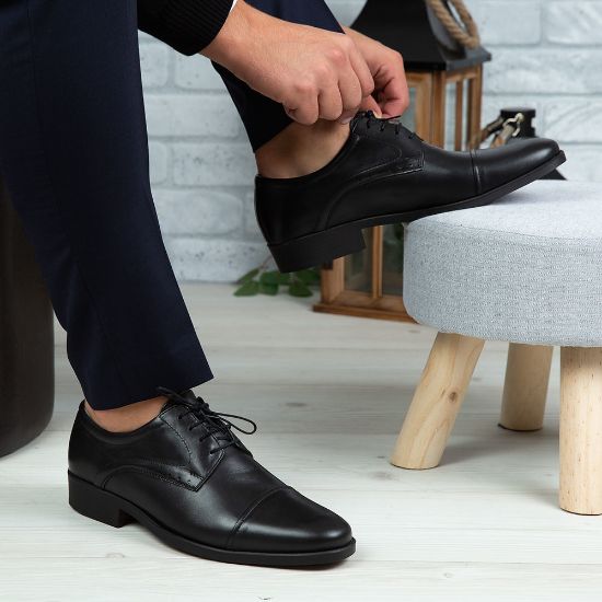 Pantofi eleganți bărbați din piele naturală 309 Maro / Negru | Paul Style