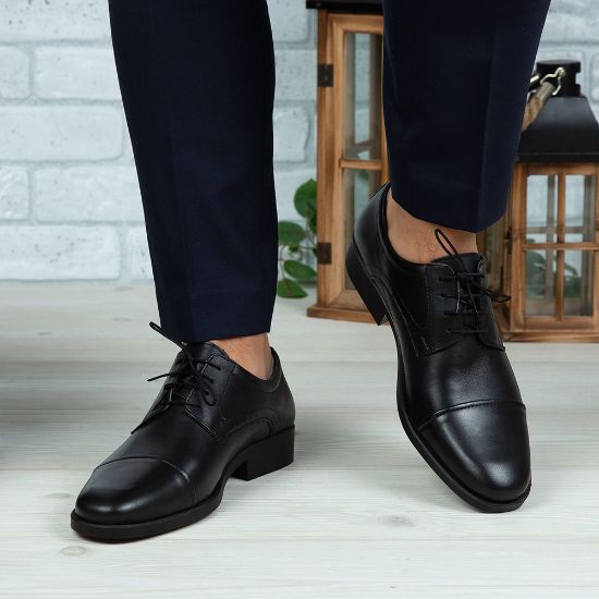 Pantofi eleganți bărbați din piele naturală 309 Maro / Negru by PaulStyle