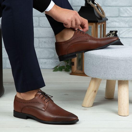 Pantofi eleganți bărbați din piele naturală 391 maro | Paul Style