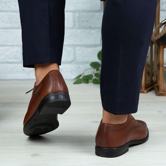 Pantofi eleganți bărbați din piele naturală 391 maro | Paul Style