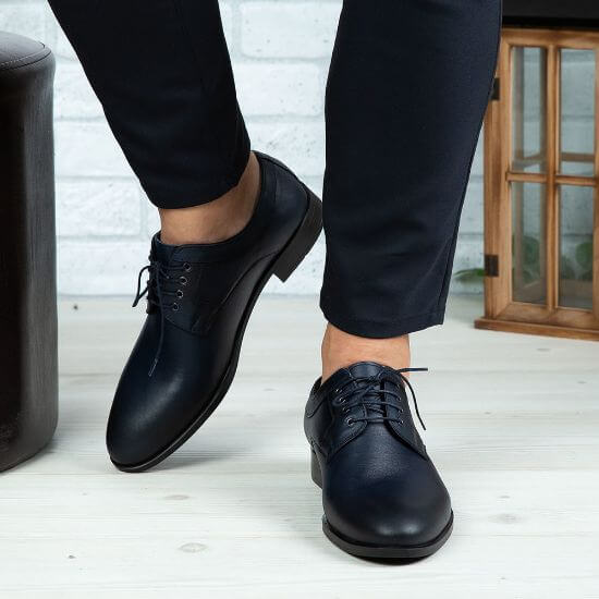 Pantofi eleganți bărbați din piele naturală 366 bleumarin | Paul Style