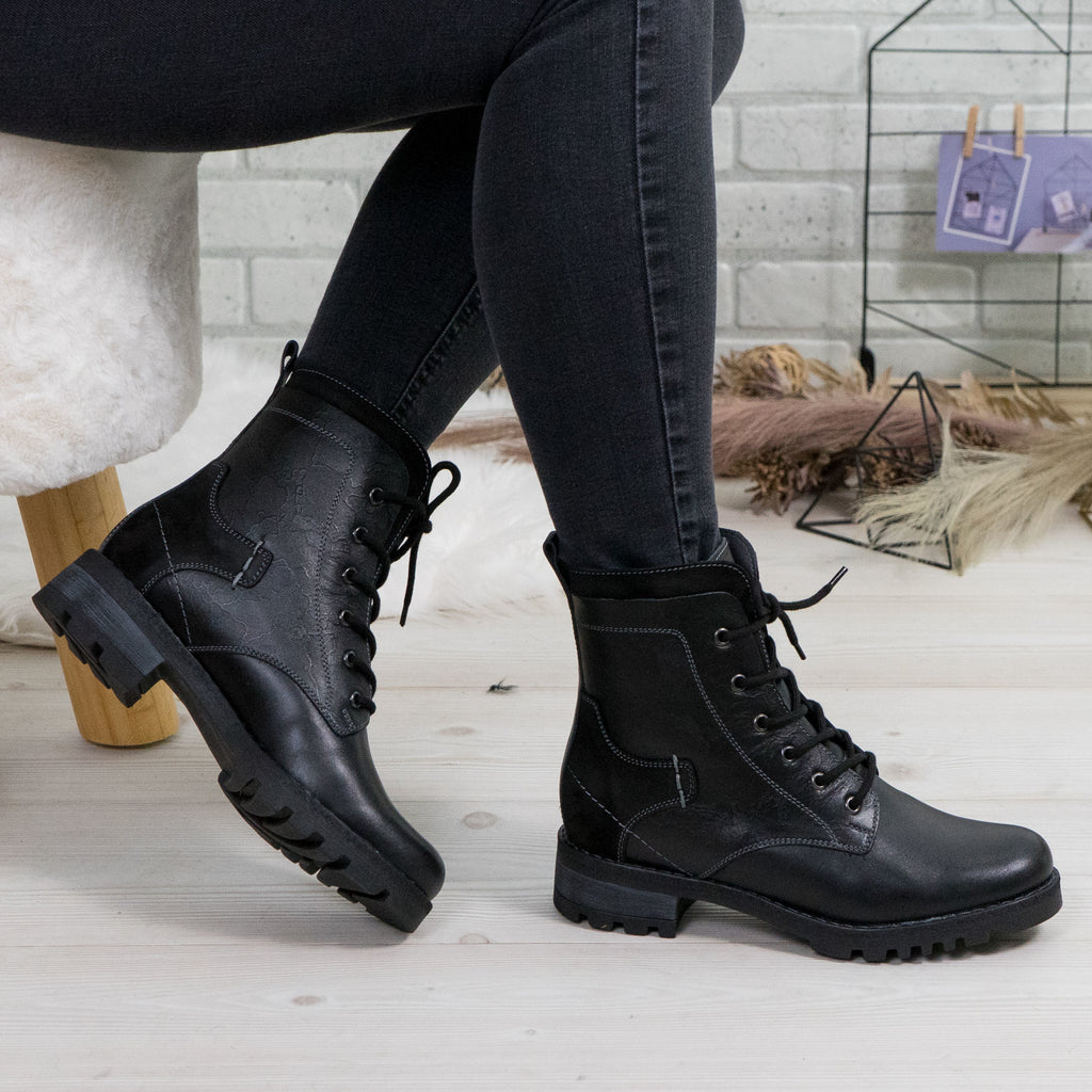 Ghete dama negre, 780, din piele naturala | Paul Style