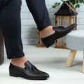 Pantofi eleganți bărbați din piele naturală 322 Negru / Albastru | Paul Style