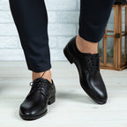 Pantofi eleganți bărbați din piele naturală 366 negru | Paul Style