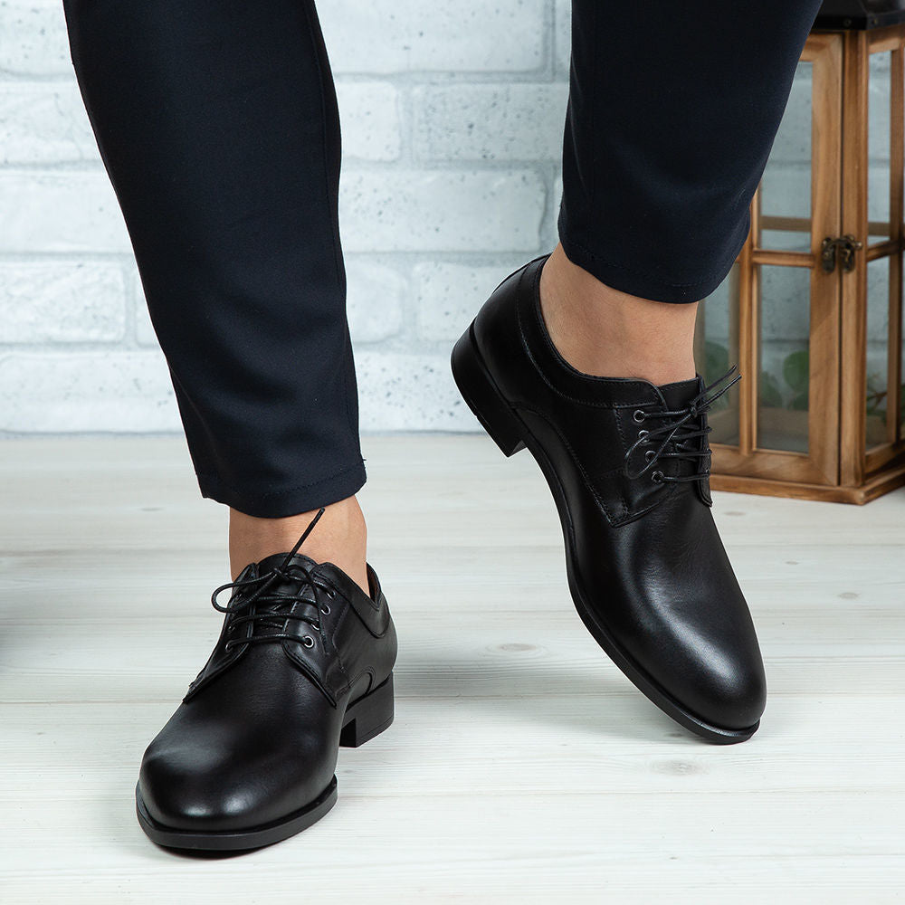 Pantofi eleganți bărbați din piele naturală 366 negru | Paul Style