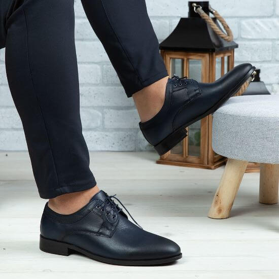 Pantofi eleganți bărbați din piele naturală 366 bleumarin | Paul Style