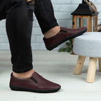 Pantofi barbati casual, 600, din piele naturala negru | visiniu | Paul Style