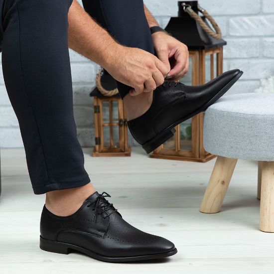 Pantofi eleganți bărbați din piele naturală 391 Negru | Paul Style