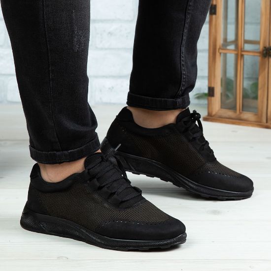 Pantofi sport barbati piele naturala negru 447 | Paul Style