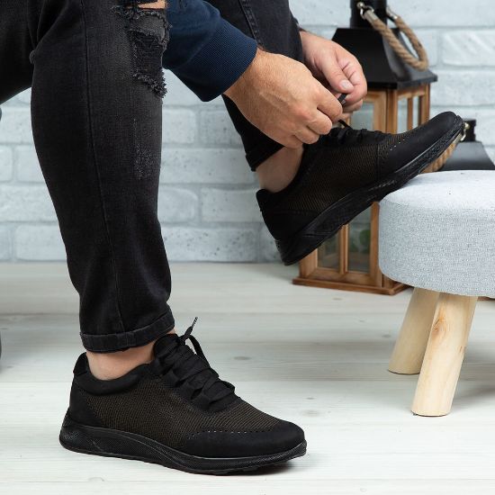 Pantofi sport barbati piele naturala negru 447 | Paul Style