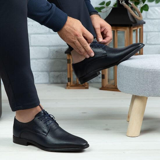Pantofi eleganți bărbați din piele naturală 391 bleumarin | Paul Style