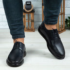 Pantofi casual bărbați piele naturală 558g bleumarin | Paul Style