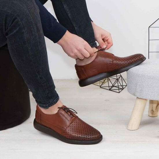 Pantofi casual bărbați piele naturală 558g maro | Paul Style