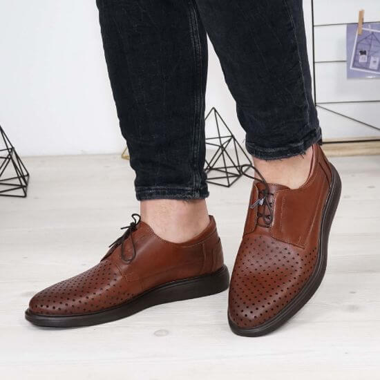 Pantofi casual bărbați piele naturală 558g maro | Paul Style