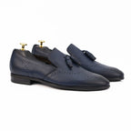 Pantofi eleganți bărbați din piele naturală 322 Negru / Albastru | Paul Style