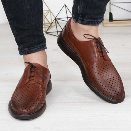 Pantofi casual bărbați piele naturală 558g maro | Paul Style