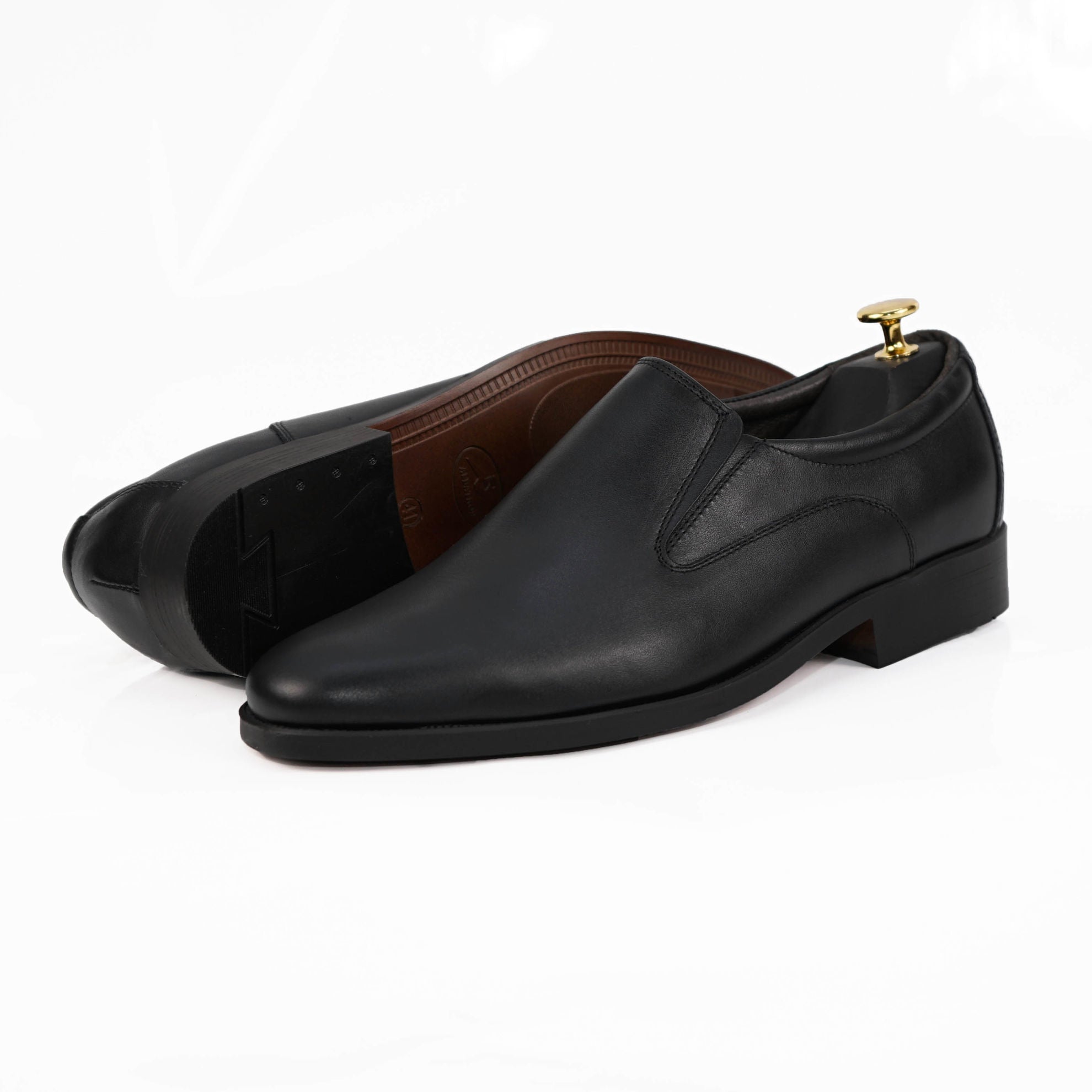 Pantofi eleganti, 300, din piele naturala Negru | Maro | Paul Style