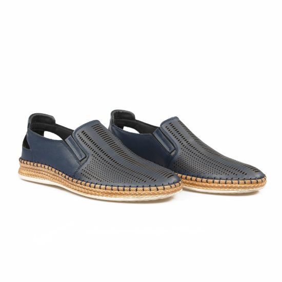 Mocasini bărbați piele naturală 662 bleumarin by PaulStyle